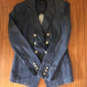 White House Black Market denim blazer